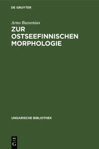 Zur ostseefinnischen Morphologie_cover