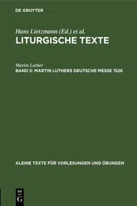 Martin Luthers Deutsche Messe 1526_cover