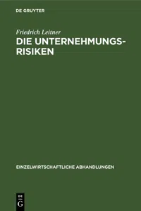 Die Unternehmungsrisiken_cover