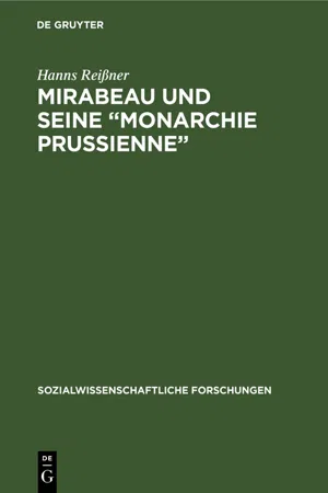 Mirabeau und seine "Monarchie Prussienne"