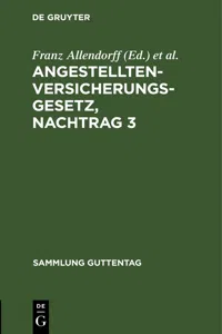 Angestelltenversicherungsgesetz, Nachtrag 3_cover