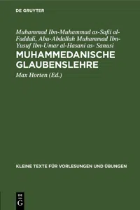 Muhammedanische Glaubenslehre_cover