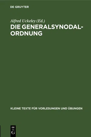 Die Generalsynodal-Ordnung