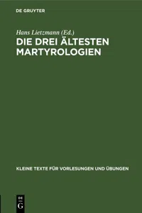 Die drei ältesten Martyrologien_cover