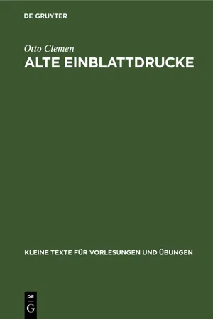 Alte Einblattdrucke