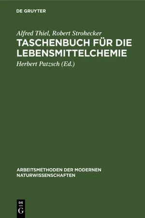 Taschenbuch für die Lebensmittelchemie