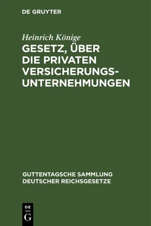 Gesetz, über die privaten Versicherungsunternehmungen