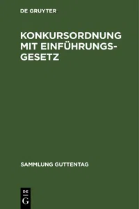 Konkursordnung mit Einführungsgesetz_cover