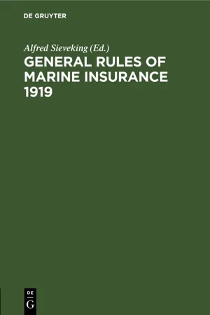 General Rules of marine insurance 1919