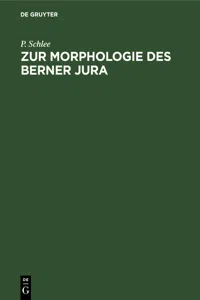 Zur Morphologie des Berner Jura_cover