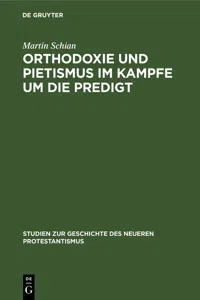 Orthodoxie und Pietismus im Kampfe um die Predigt_cover