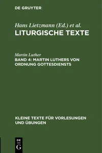 Martin Luthers Von Ordnung Gottesdiensts_cover