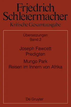 Joseph Fawcett, Predigten Mungo Park, Reisen im Innern von Afrika