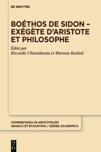 Boéthos de Sidon – Exégète d'Aristote et philosophe_cover