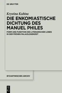 Die enkomiastische Dichtung des Manuel Philes_cover