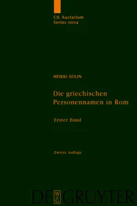 Die griechischen Personennamen in Rom_cover