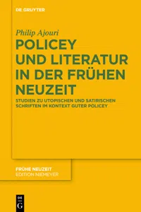 Policey und Literatur in der Frühen Neuzeit_cover