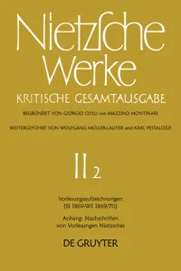 Vorlesungsaufzeichnungen. Anhang: Nachschriften von Vorlesungen Nietzsches_cover