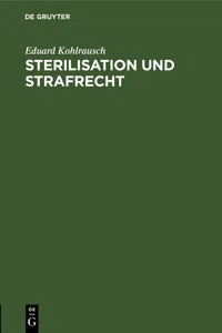 Sterilisation und Strafrecht_cover