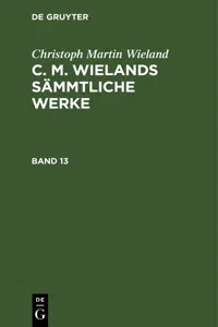 Christoph Martin Wieland: C. M. Wielands Sämmtliche Werke. Band 13/14_cover