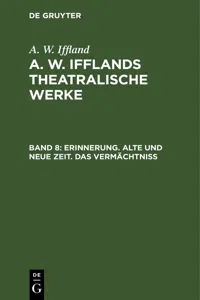 Erinnerung. Alte und neue Zeit. Das Vermächtniß_cover