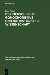 Der menschliche Gonochorismus und die historische Wissenschaft_cover