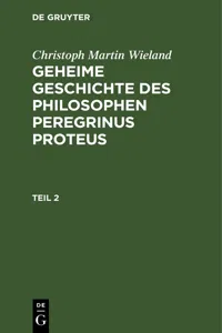 Christoph Martin Wieland: Geheime Geschichte des Philosophen Peregrinus Proteus. Teil 2_cover