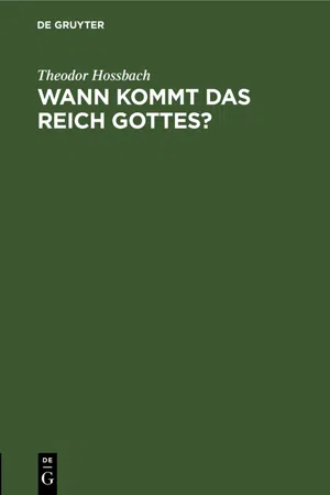 Wann kommt das Reich Gottes?