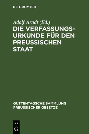 Die Verfassungs-Urkunde für den Preussischen Staat