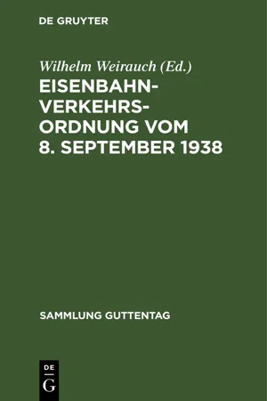 Eisenbahn-Verkehrsordnung vom 8. September 1938