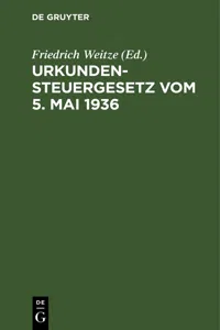 Urkundensteuergesetz vom 5. Mai 1936_cover