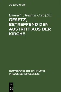 Gesetz, betreffend den Austritt aus der Kirche_cover