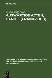 Auswärtige Acten, Band 1_cover