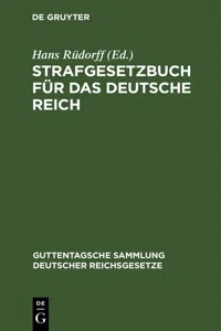 Strafgesetzbuch für das Deutsche Reich_cover