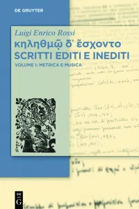 κηληθμῷ δ᾽ ἔσχοντο Scritti editi e inediti_cover