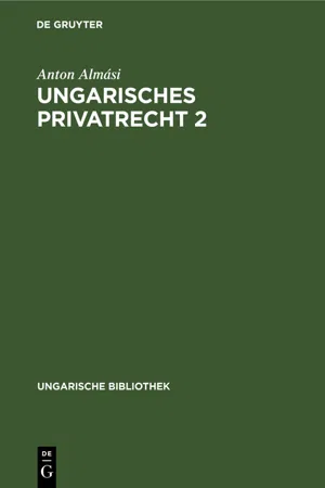 Ungarisches Privatrecht 2