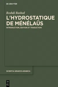 L'hydrostatique de Ménélaüs_cover