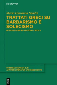 Trattati greci su barbarismo e solecismo_cover