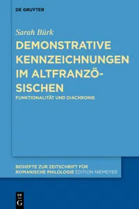 Demonstrative Kennzeichnungen im Altfranzösischen_cover