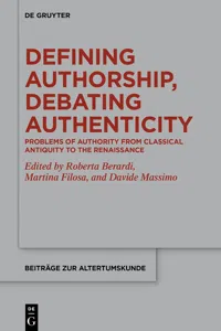 Defining Authorship, Debating Authenticity_cover
