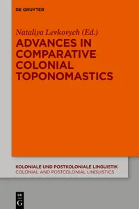 Advances in Comparative Colonial Toponomastics_cover