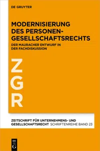 Modernisierung des Personengesellschaftsrechts_cover