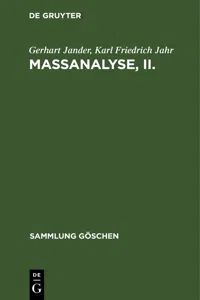 Maßanalyse, II._cover