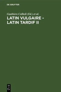 Latin vulgaire - latin tardif II_cover