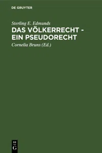 Das Völkerrecht - Ein Pseudorecht_cover