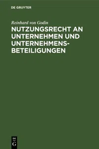 Nutzungsrecht an Unternehmen und Unternehmensbeteiligungen_cover