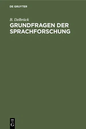 Grundfragen der Sprachforschung