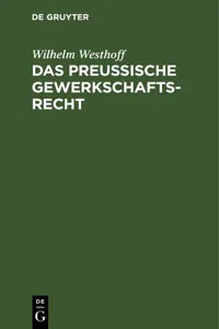 Das Preussische Gewerkschaftsrecht_cover