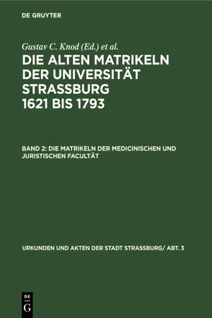 Die Matrikeln der Medicinischen und Juristischen Facultät