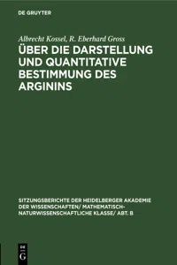 Über die Darstellung und quantitative Bestimmung des Arginins_cover